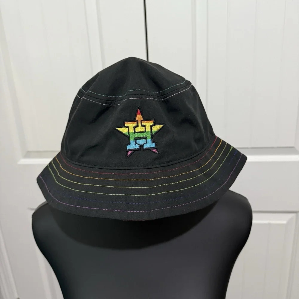 Houston Astros Pride Rainbow Bucket Sun‎ Hat Coca Cola